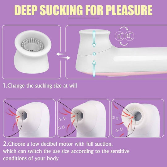 Бял Клиторен Аспиратор 10 Скорости Сменяеми Глави Toyz4lovers Elys Great Kiss Clitoral Stimulator White 13.7cm
