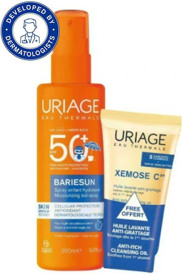 Uriage Promo Bariésun Spray Spf50+ Waterproof Kids Sunscreen 200ml + Xemose Cleansing Soothing Oil 50ml