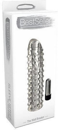 Transparent Penis Extension Dots & Vibration Toyz4lovers Bestseller Sleeve Wall Breaker Clear 16.5cm