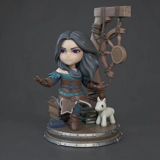 Witcher Chibi Sammelbare Figuren Set 4 Modelle 3D Gedruckt 15,2 Cm 1:12