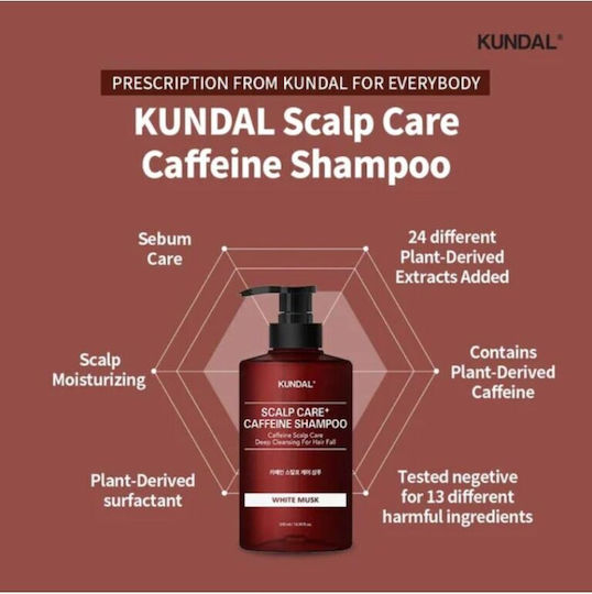 Kundal Caffeine Shampoos against Hair Loss for Oily Hair 500ml