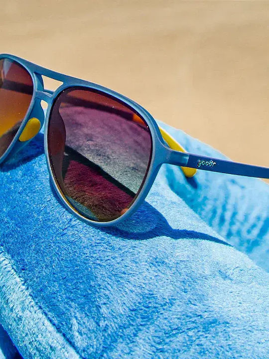 Goodr Sunglasses with Blue Acetate Frame and Yellow Lenses