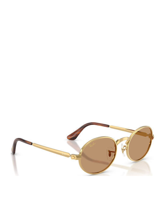 Ray Ban Women's Sunglasses with Gold Metallic Frame and Gold Lens