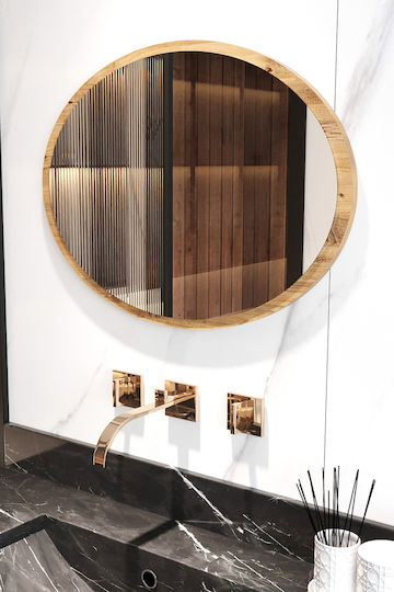 SteweHome STE-010123-P10123 Καθρέπτης Οβάλ Μπεζ 70x52cm SteweHome STE-010123-P10123 Καθρέπτης Οβάλ Μπεζ 70x52cm