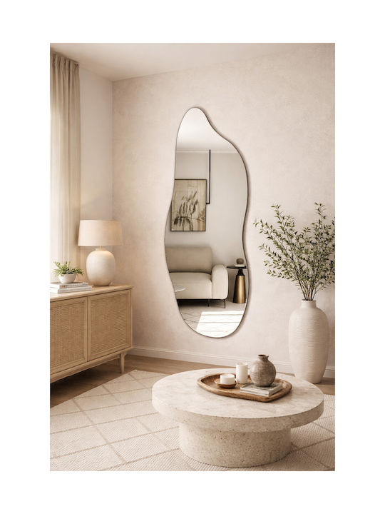 SteweHome Wall Mirror Full Length Asymmetric with Gray Frame 160x50cm
