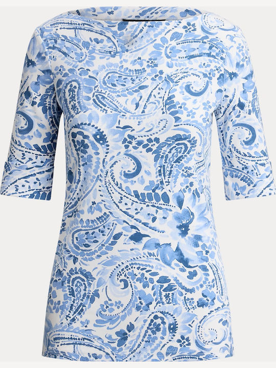 Judy Women's Cotton Blouse White / Blue