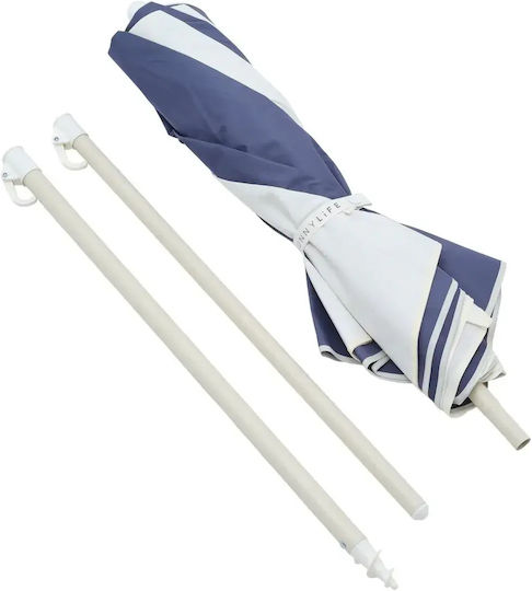 Compact Compact Marine Stripe Umbrelă Pliabilă De Plajă Diametru 1.7m