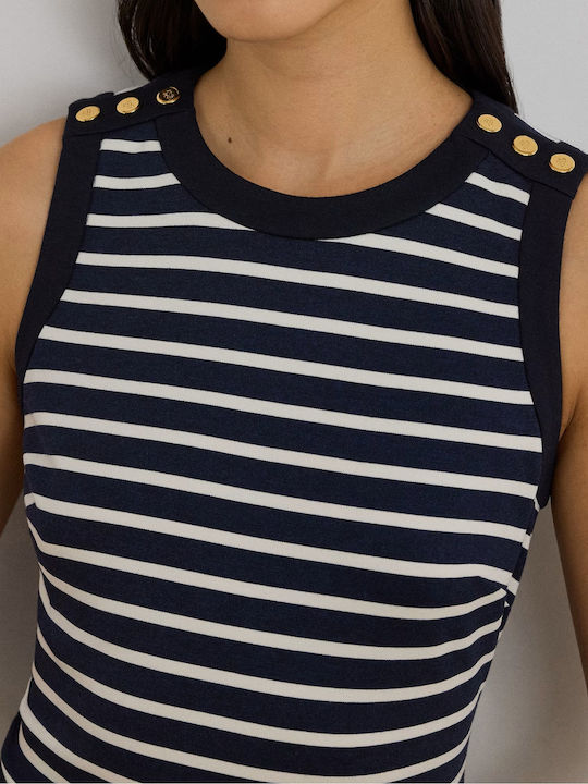 Summer Dress White/Navy Blue