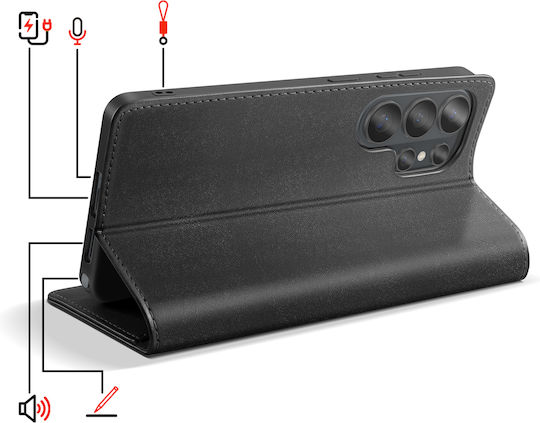Dux Ducis Anti-rfid Калъф Портмоне Galaxy S26 Ultra Qi Съвместим С Безжично Зареждане Черен
