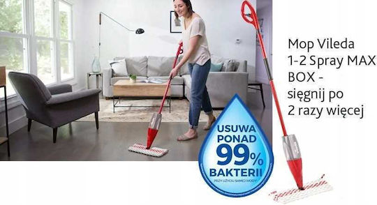 Vileda 12 Spray Max Въртящ Моп за Паркет с Пръскане