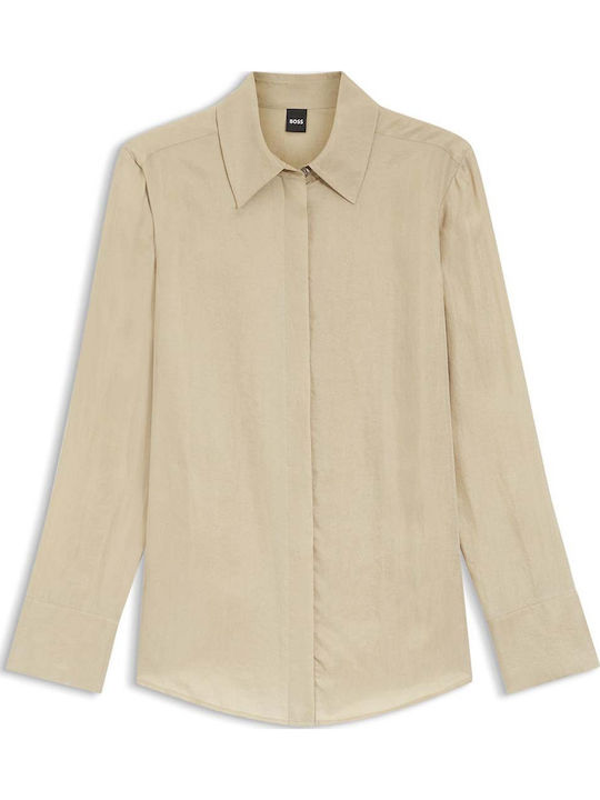 Long Sleeve Women's Shirt Beige