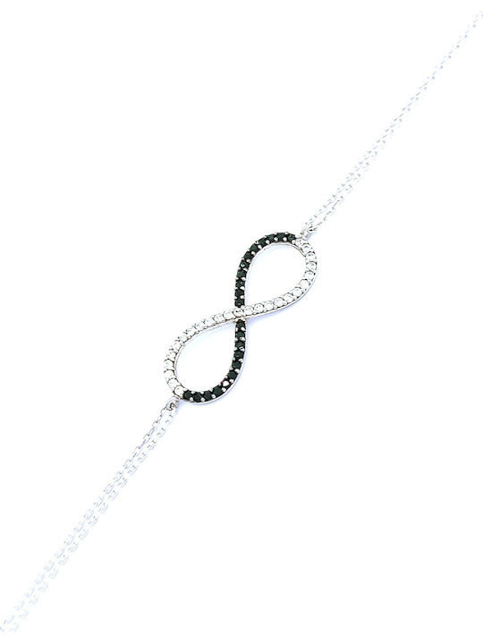 PS Silver Damen Armband Kette mit Unendlichkeit-Design aus Silber mit Zirkon PS Silver Damen Armband Kette mit Unendlichkeit-Design aus Silber mit Zirkon