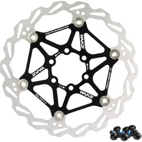 Floating 203 Mm Brake Disc Wake Mtb Black