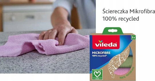 Vileda 100% Recycled Microfiber Cloths 3 Pcs