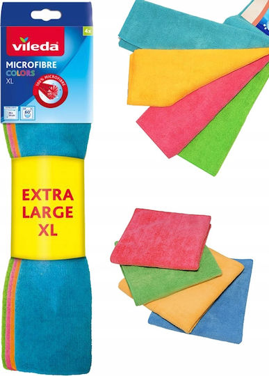 Vileda Microfiber Cloth Colors Extra Large 4 Pcs