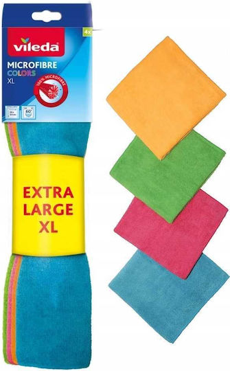 Vileda Microfiber Cloth Colors Extra Large 4 Pcs