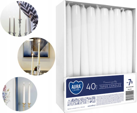 Aura Glass Κηροπηγίου Λευκό 40τμχ Aura Glass Κηροπηγίου Λευκό 40τμχ