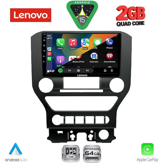 Lenovo Car Audio System for Ford Mustang 2015-2020 Bluetooth USB WiFi GPS Apple CarPlay Android Auto with 9" Touch Screen