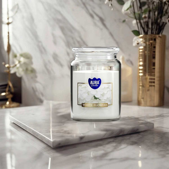 Aura Glass Aromatic Candle In Jar With Cinnamon Scent