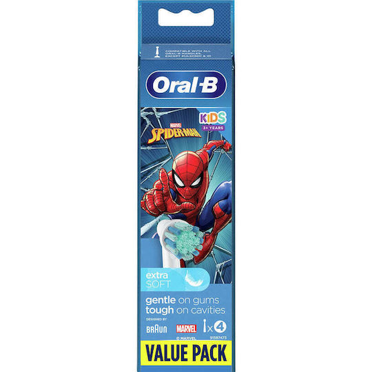 Oral-B Резервни Глави За Електрическа Четка SpiderMan 4 Бройки За 3+ Години