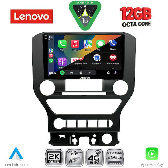 Lenovo Ηχοσύστημα Αυτοκινήτου για Ford Mustang 2015-2020 (Bluetooth/USB/WiFi/GPS/Apple-Carplay/Android-Auto) με Οθόνη Αφής 9"