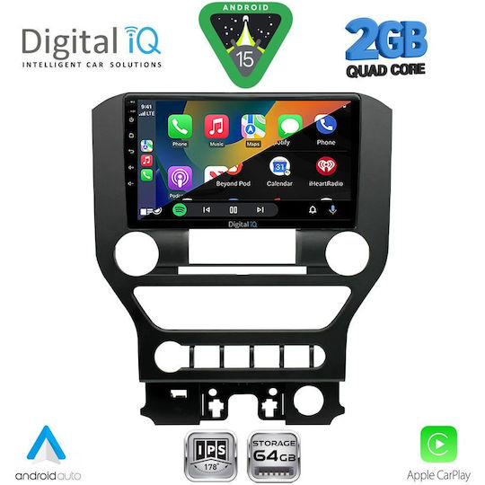 Digital IQ Ηχοσύστημα Αυτοκινήτου για Ford Mustang 2015-2020 (Bluetooth/USB/WiFi/GPS/Apple-Carplay/Android-Auto) με Οθόνη Αφής 9"