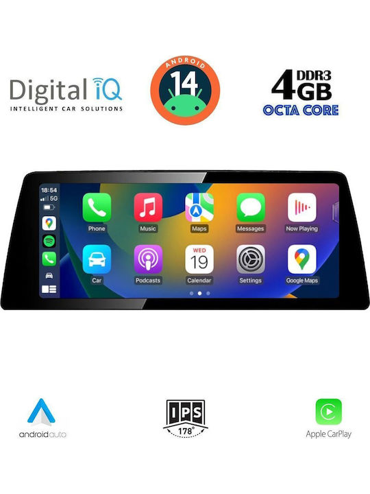 Digital IQ Car Audio System for BMW X5 (E70) / X6 (E71) 2009-2013 (Bluetooth/USB/AUX/WiFi/GPS/Apple CarPlay/Android Auto) with 10.25" Touch Screen
