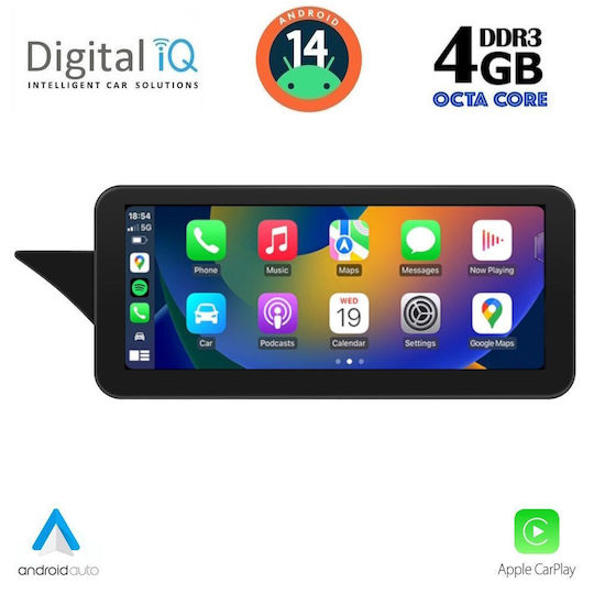 Digital IQ Car Audio System for Mercedes-Benz E Class C207 2012-2014 Bluetooth USB AUX WiFi GPS Apple CarPlay Android Auto with 10.25" Touch Screen