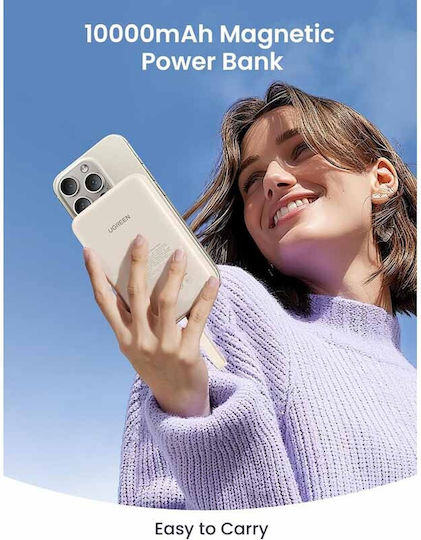 Ugreen PB760 MagSafe Power Bank 10000mAh 20W με Θύρα USB-C Power Delivery Λευκό