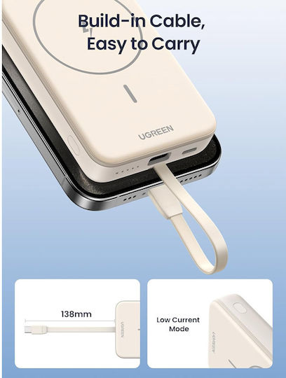 Ugreen PB760 MagSafe Power Bank 10000mAh 20W με Θύρα USB-C Power Delivery Λευκό