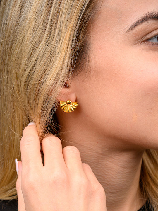 Philio Σκουλαρίκια Καρφωτά Τιτανίου Επιχρυσωμένα