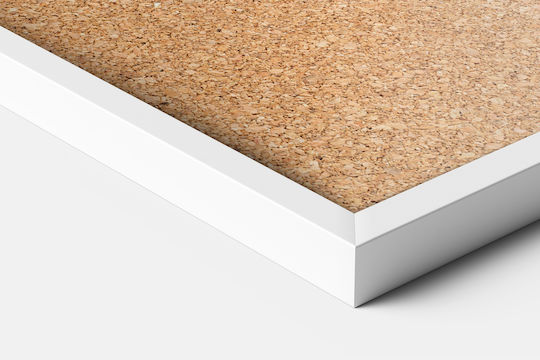 Cork Notice Board White Frame Easy Installation Vertical Horizontal