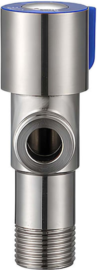 Avizar Chrombeschichtete Messing 3-Wege Absperrventil Drehknopf Silber