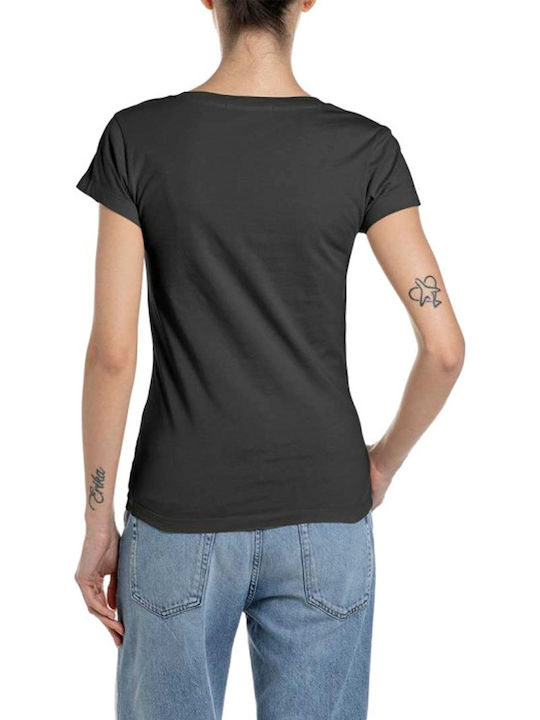 Replay Damen T-Shirt Schwarz