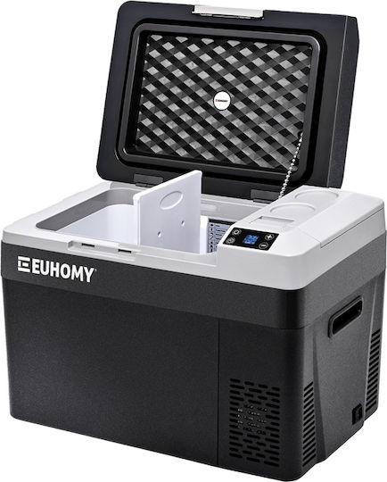 Euhomy Φορητό Ψυγείο 30lt Ηλιακό Μαύρο
