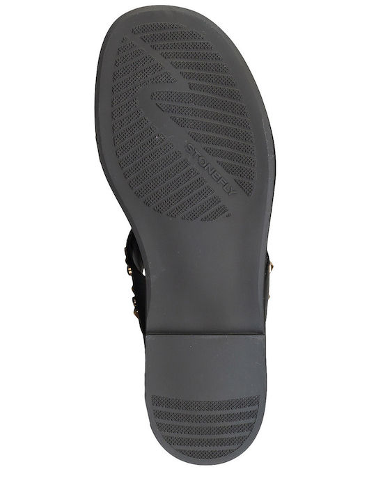 Damen Flache Schwarze Sandalen