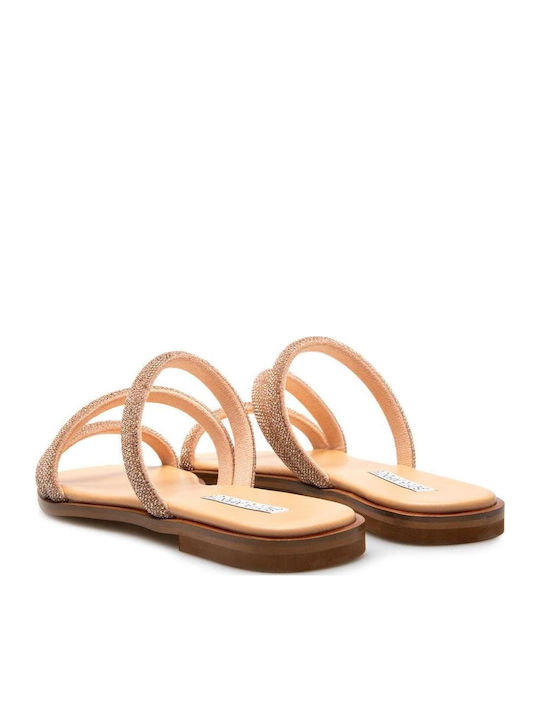 Leather Women's Flat Sandals Rose Gold