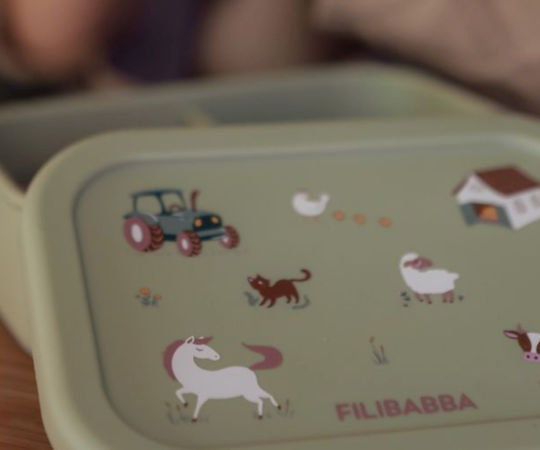 Filibabba Kids Food Container Made of Silicone 0.7 Litre Green
