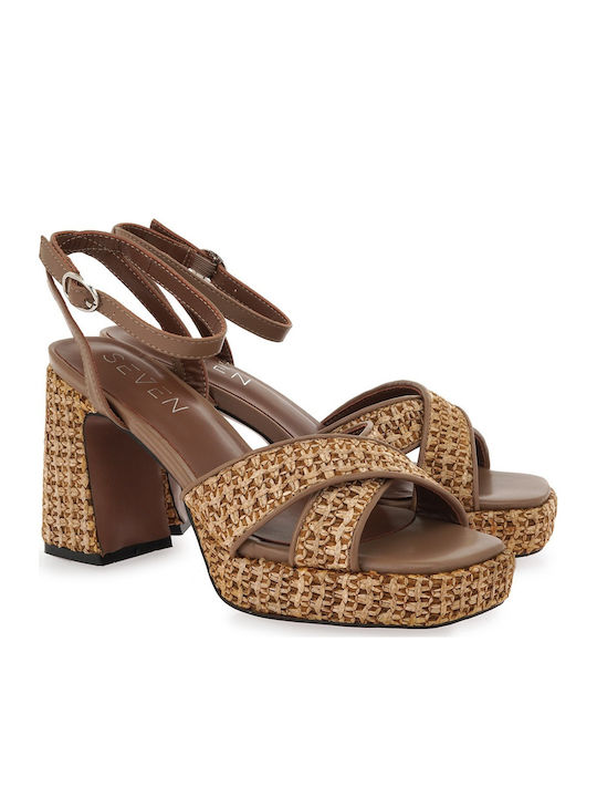 Fabric Sandals Brown