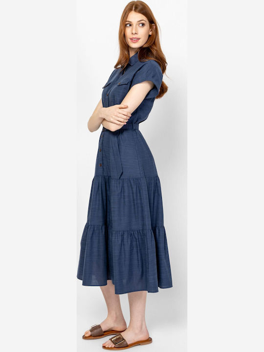 Rochii De Vară Pentru Femei Midi Rochie-Cămașă Denim Moonlight