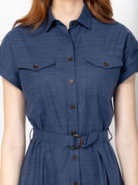 Rochii De Vară Pentru Femei Midi Rochie-Cămașă Denim Moonlight