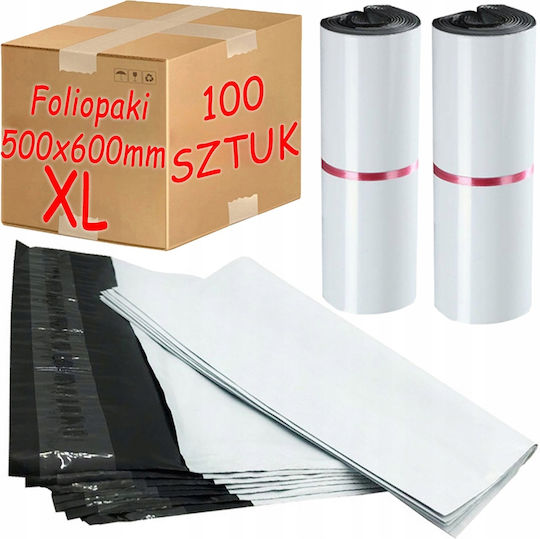Pungi Curier Albe Xl 500x600mm 100 Bucăți