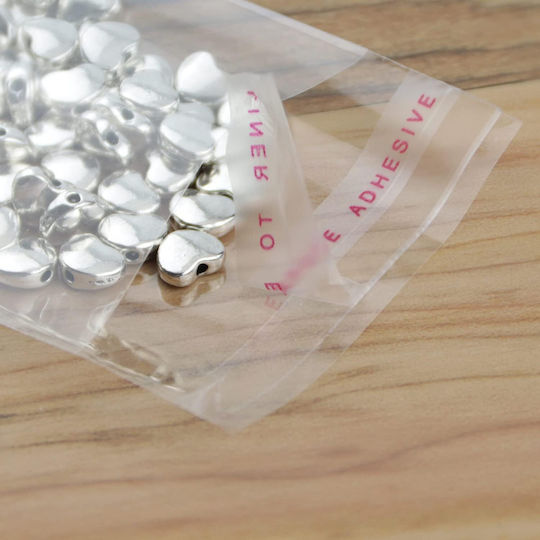 White Self-adhesive Cellophane Bags Set 200 Pieces 30x30 Cm