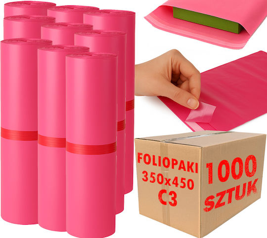 Pink Courier Bags C3 350x450mm 1000 Pcs