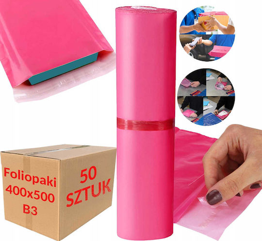 Pink Courier Bags B3 400x500mm 50 Pcs
