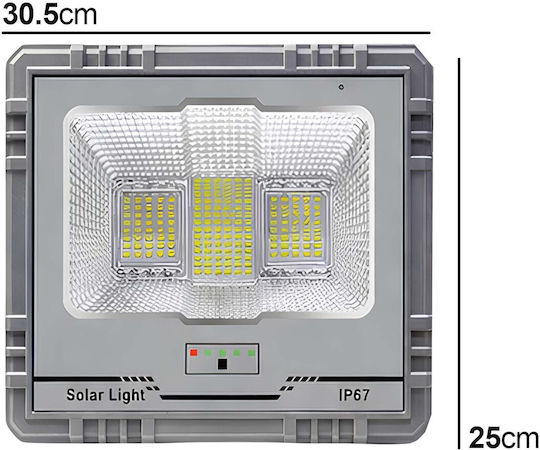Avizar LED Соларен Прожектор 13W IP67 Батерия 15Ah Панел 15W Сив