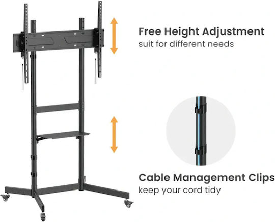 Sbox FS-403 Βάση Τηλεόρασης Δαπέδου έως 100" και 70kg Μαύρο