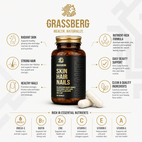 Grassberg Piele Păr Unghii 120 Capsule