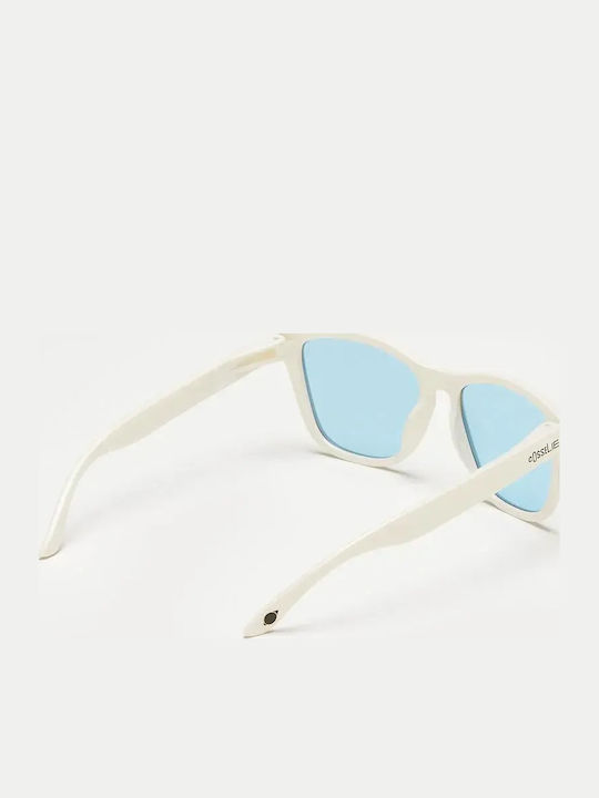 Cosselie Maya Bay Unisex Sunglasses With White Frame And Blue Polarized Lens