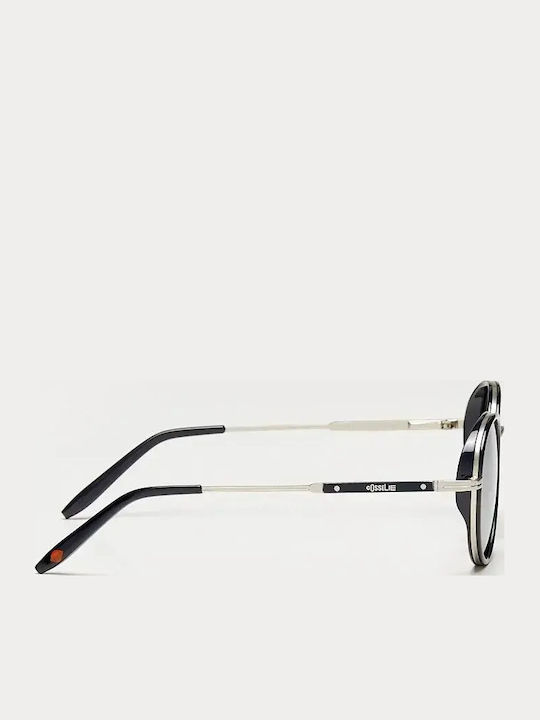 Cosselie Roth Unisex Sunglasses With Silver Metallic Frame And Silver Polarized Mirror Lens